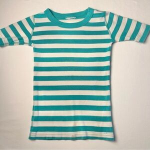 Hanna Andersson Striped Teal and White T-Shirt/ PJs no tag
